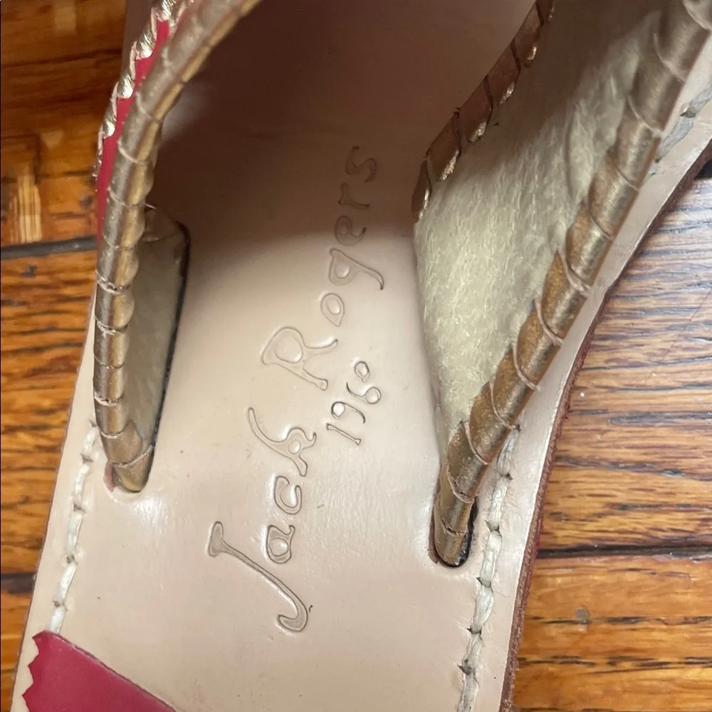 Jack Rogers Women's Red and Tan Sandals - Picture 2 of 12